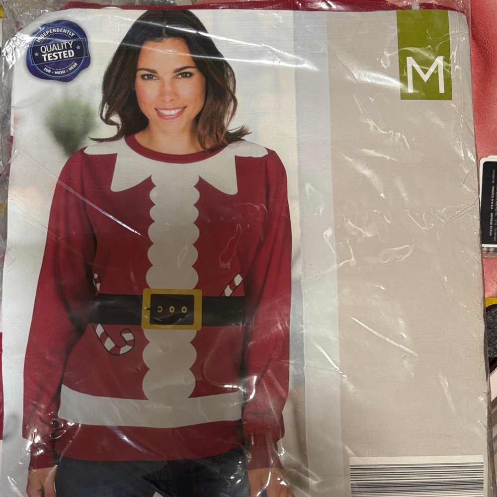 Serra Red Holiday Sweatshirt with Santa Design